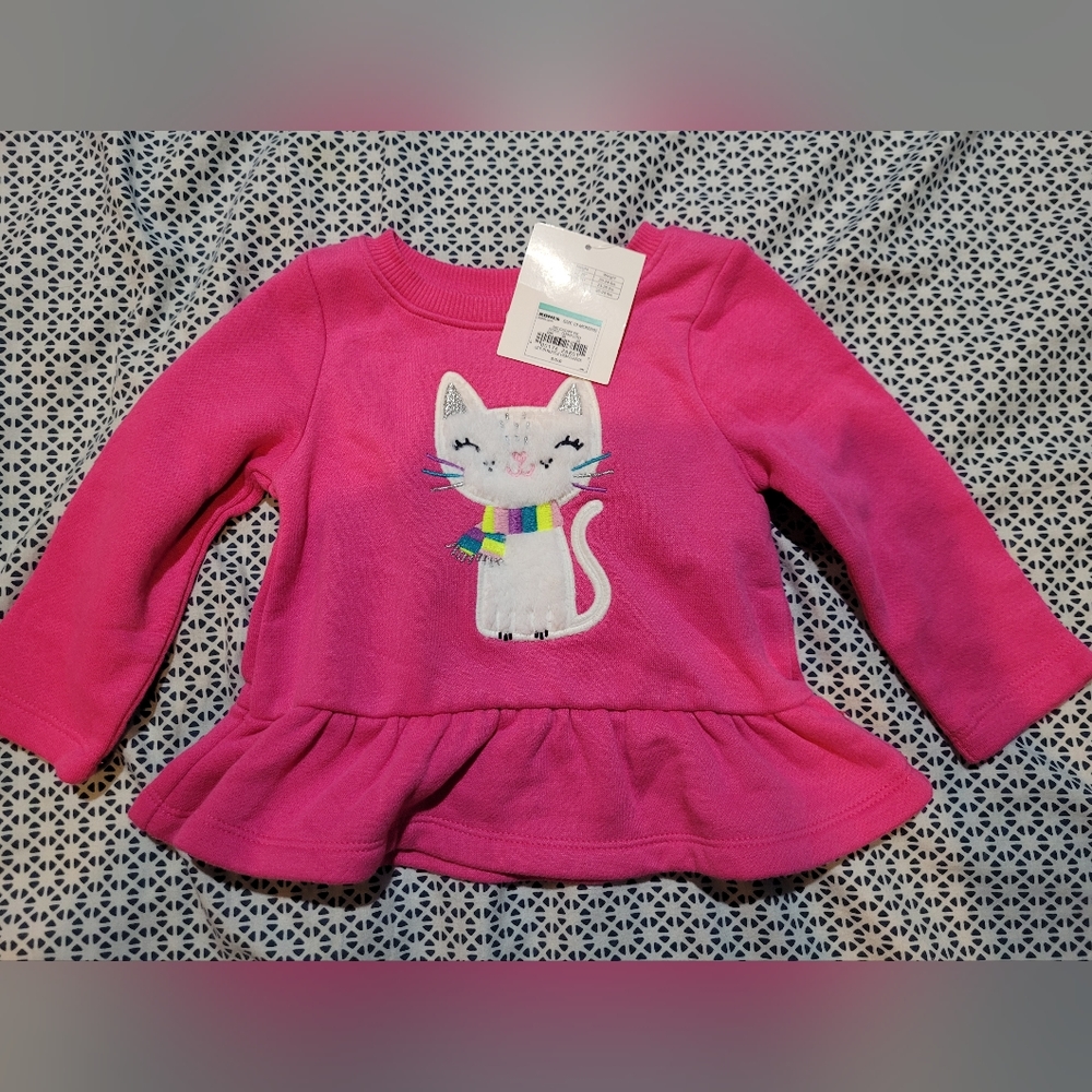 🎉5/$20 NWT Baby Girl 12 Months Long Sleeve Fleece Shirt